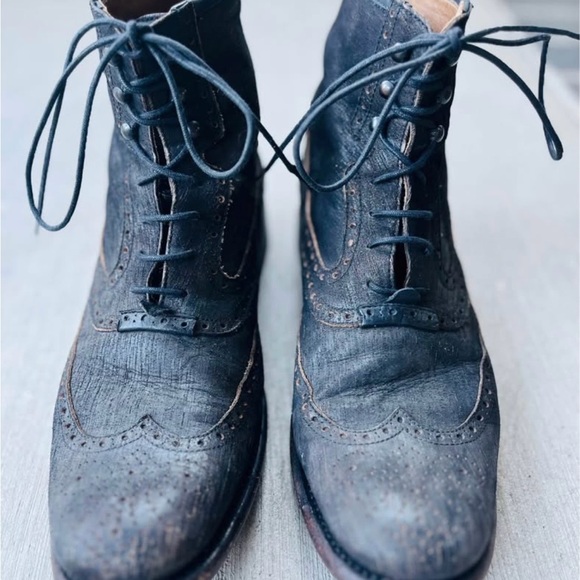 John Varvatos Other - John Varvatos Black/Dark Gray Leather Classic Lace-Up Boots size 12
